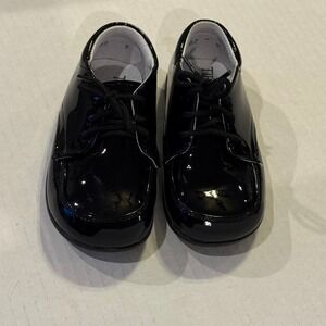 Tip‎ Top Baby Boys Black Patent Leather Lace Up Dress Shoes Size 5
